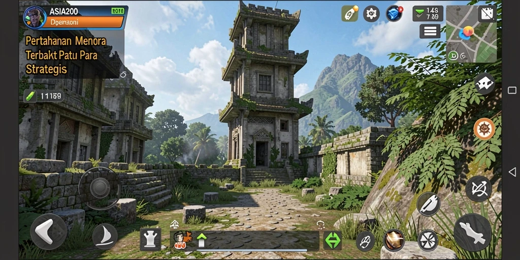 Tampilan gameplay menara pertahanan yang menegangkan dan menarik.