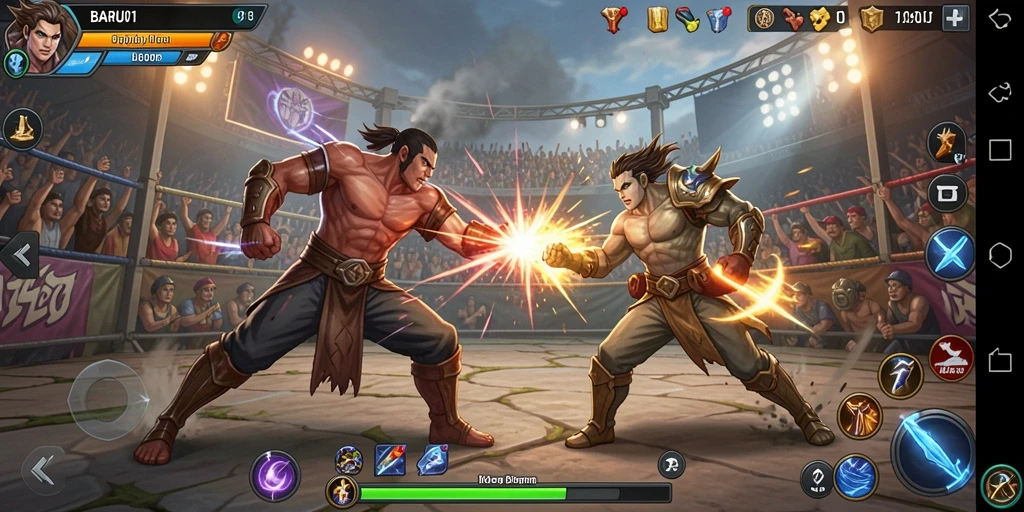 Tampilan seru dari gameplay Fighting di BARU01 yang menegangkan.