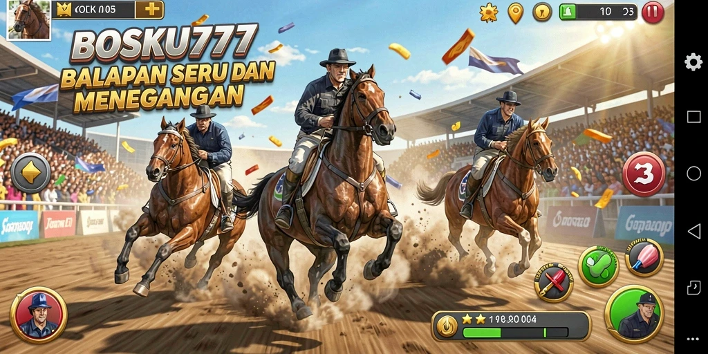 Gameplay seru di BOSKU777 dengan balapan yang penuh aksi.