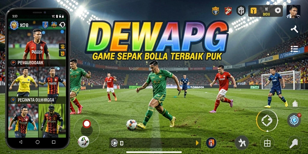 Tangkapan layar gameplay <strong>DEWAPG</strong> menampilkan aksi mempertahankan bola di lapangan.