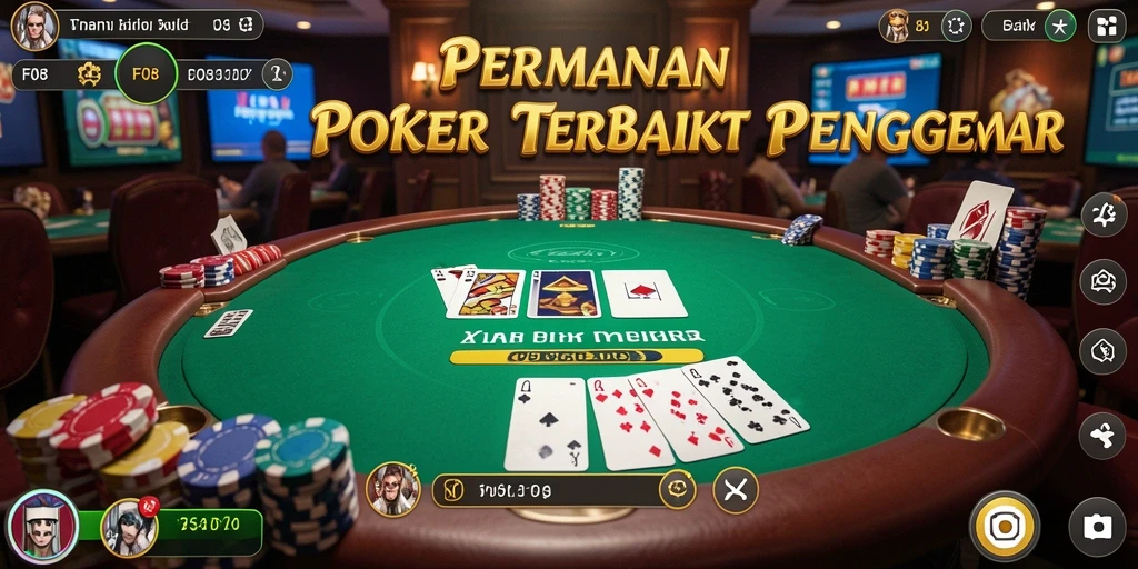Tampilan gameplay F08 yang seru dengan aksi Poker menarik.