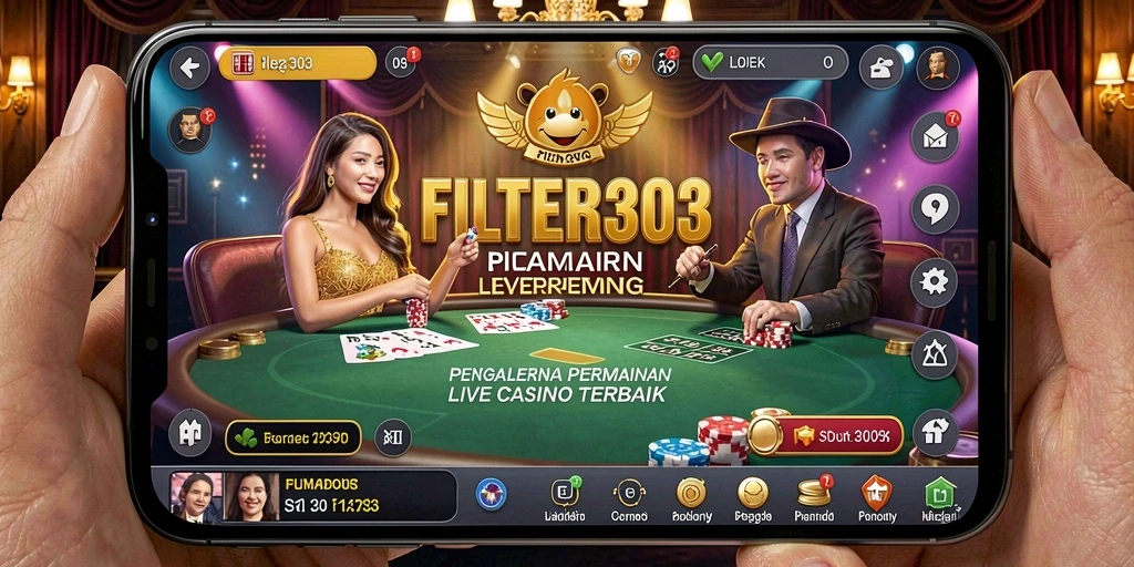 Screenshot gameplay FILTER303 dengan dealer langsung yang profesional.