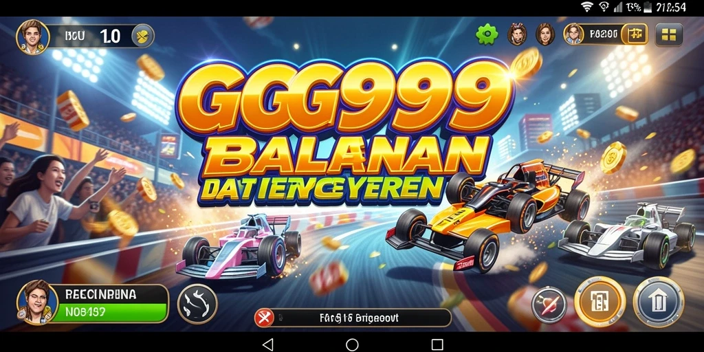 Screenshot GG999 menunjukkan aksi balapan yang mendebarkan dan penuh warna.