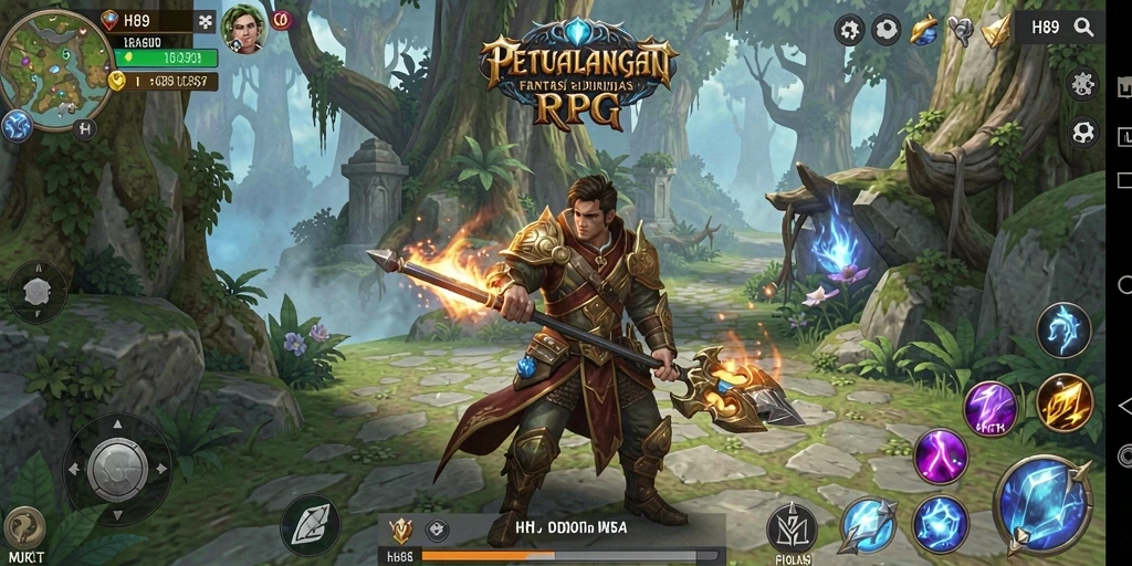 Gameplay RPG H89 dengan petualangan epik di dunia fantasti.