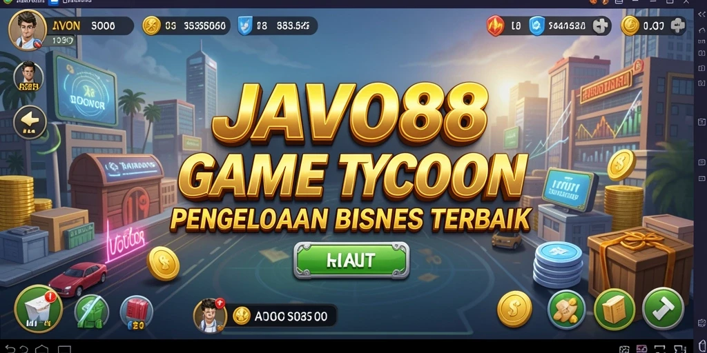 Screenshot gameplay <strong>JAVO88</strong> menunjukkan aktivitas manajemen bisnis yang dinamis.