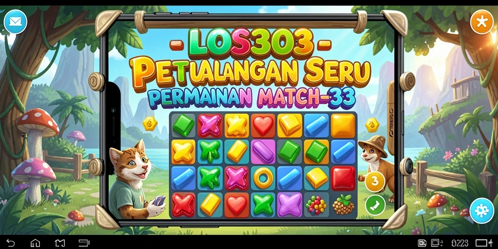 Tampilan menarik gameplay LOS303 dengan permata berwarna-warni.