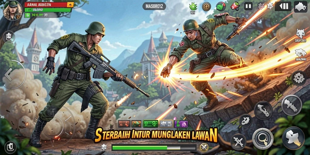 Tampilan gameplay seru di MASBRO12 yang penuh strategi.