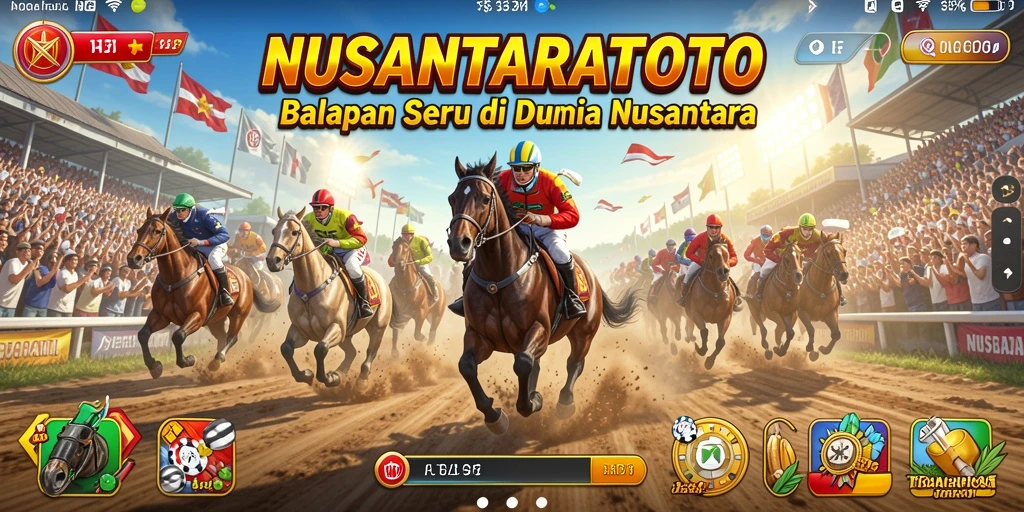 Gameplay balapan seru dengan trek penuh tantangan di NUSANTARATOTO.