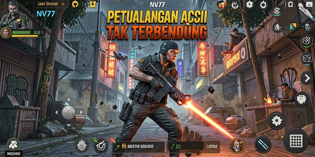 Tampilan menarik dari gameplay NV77 yang penuh aksi.