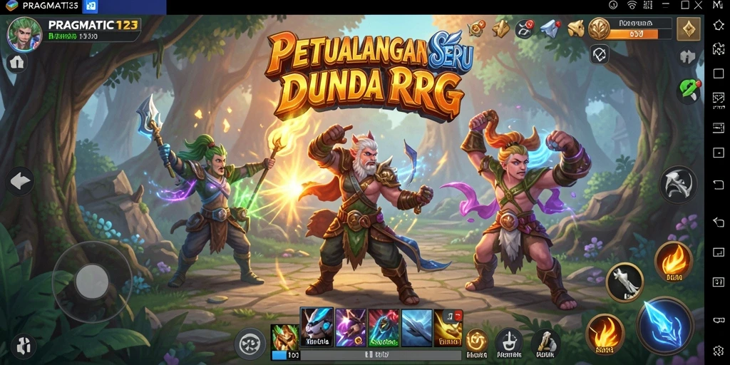 Gameplay PRAGMATIC123 menunjukkan pertempuran epik dan penjelajahan dunia.