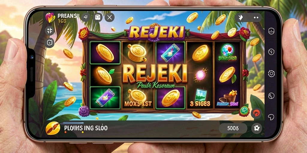 Screenshot gameplay REJEKI dengan tampilan slot yang menarik.