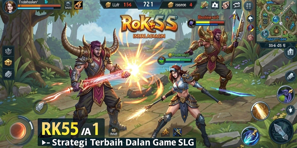 Screenshot menampilkan pemain yang mengatur strategi dalam permainan SLG.