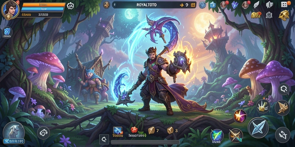 Tampilan gameplay seru dari ROYALTOTO dengan karakter yang beraksi.
