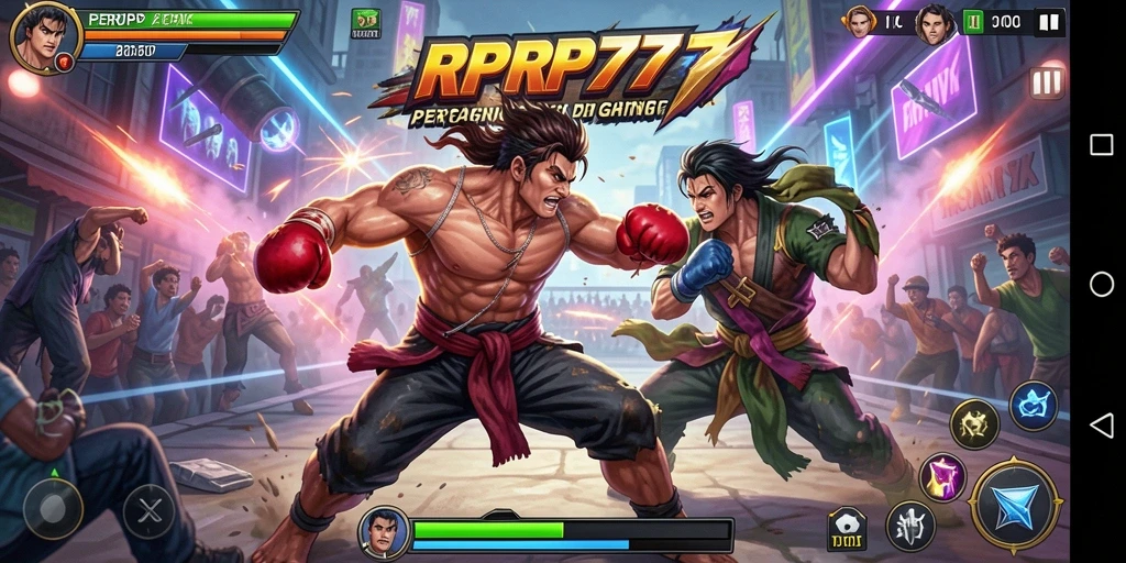 Screenshot RPRP777 menampilkan aksi pertarungan yang mendebarkan.