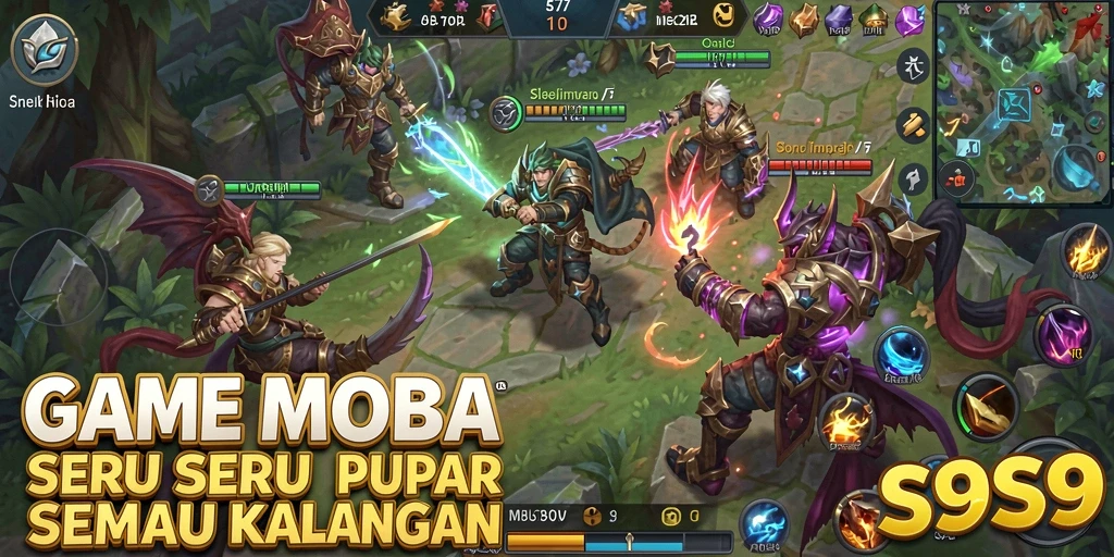 Tangkapan layar gameplay S9S9 yang menunjukkan aksi seru di arena.