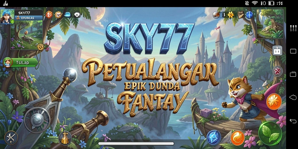 Tampilan gameplay SKY77 menampilkan aksi RPG yang seru.