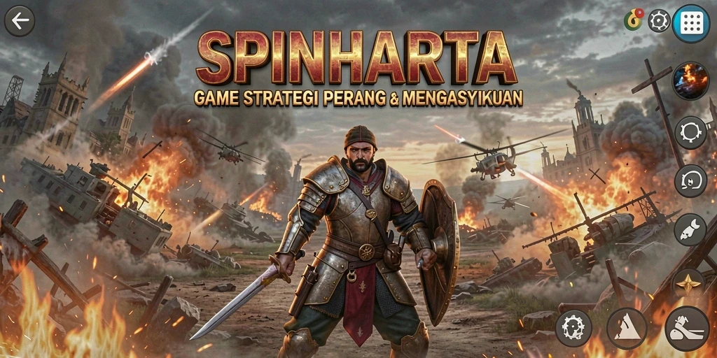 Tampilan gameplay SPINHARTA dengan aksi strategi yang menegangkan.