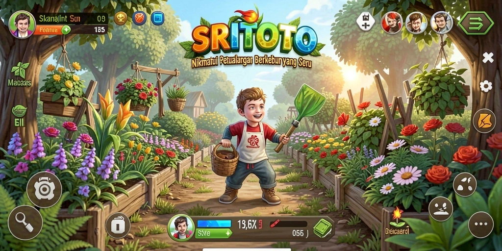 Tampilan menarik dari gameplay berkebun di SRITOTO.