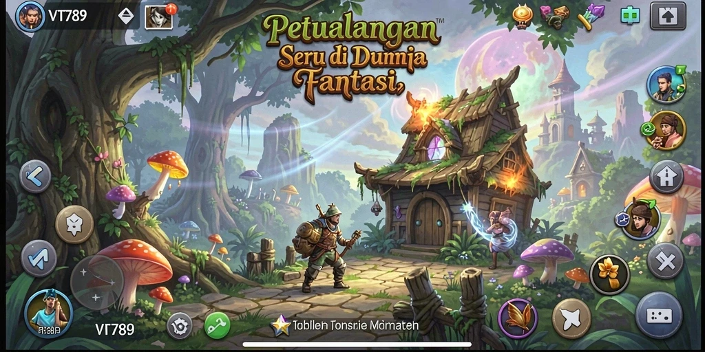 Tampilan gameplay seru dan beragam misi di dunia petualangan.
