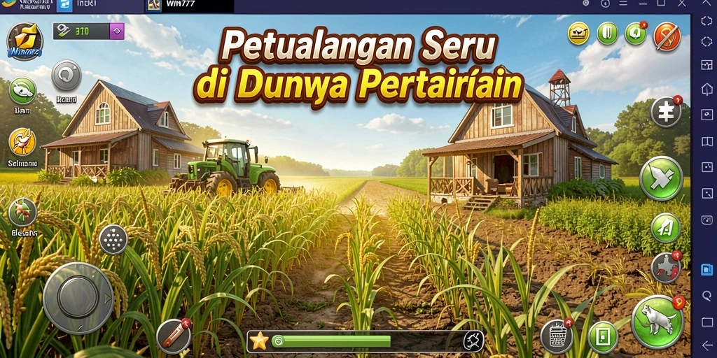 Screenshot gameplay WIN777 menampilkan proses bercocok tanam yang seru.